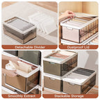 3-Pack Foldable Plastic Storage Bins with Lids view 8 for pantry food storage and kitchen organization
