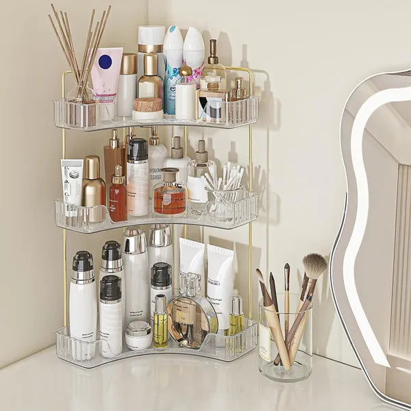 3-Tier Corner Bathroom Countertop Organizer for bathroom organization and vanity storage