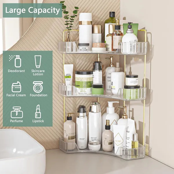 3-Tier Corner Bathroom Countertop Organizer view 5 for bathroom organization and vanity storage