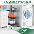 3-Tier Rolling Storage Cart - Mesh Baskets and Lockable Wheels view 5 for pantry food storage and kitchen organization