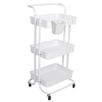 3-Tier Rolling Storage Cart - Mesh Baskets and Lockable Wheels view 10 for pantry food storage and kitchen organization
