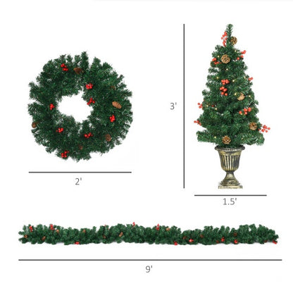 Tree, wreath and garland supplier size diagram