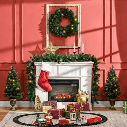 Four-piece set styled around a fireplace