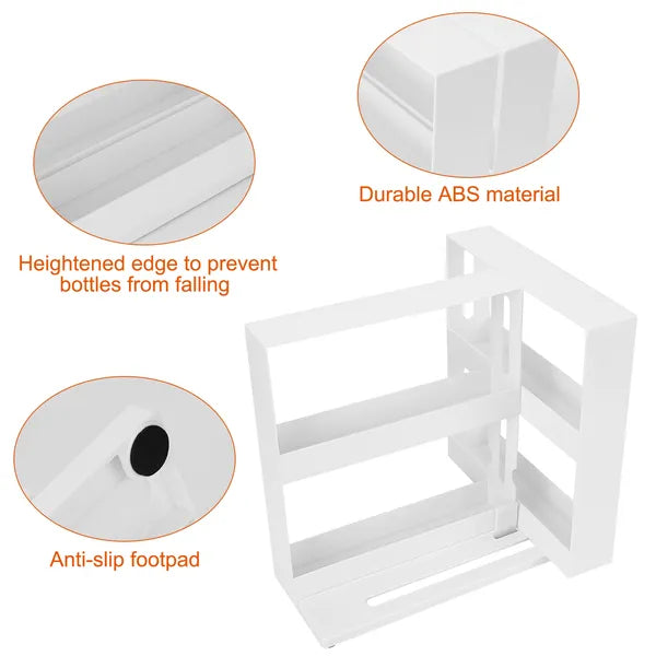 Swivel Cabinet Organizer Revolving Kitchen Rack Spice Organizer For Cabinet Condiment Holder Shelf product view 2 for kitchen organization, countertop...