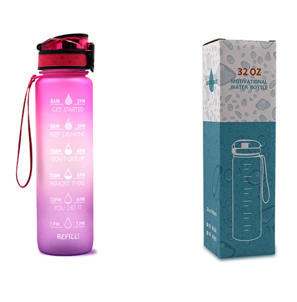 Motivational Water Bottle 1L with Time Marker - BPA Free