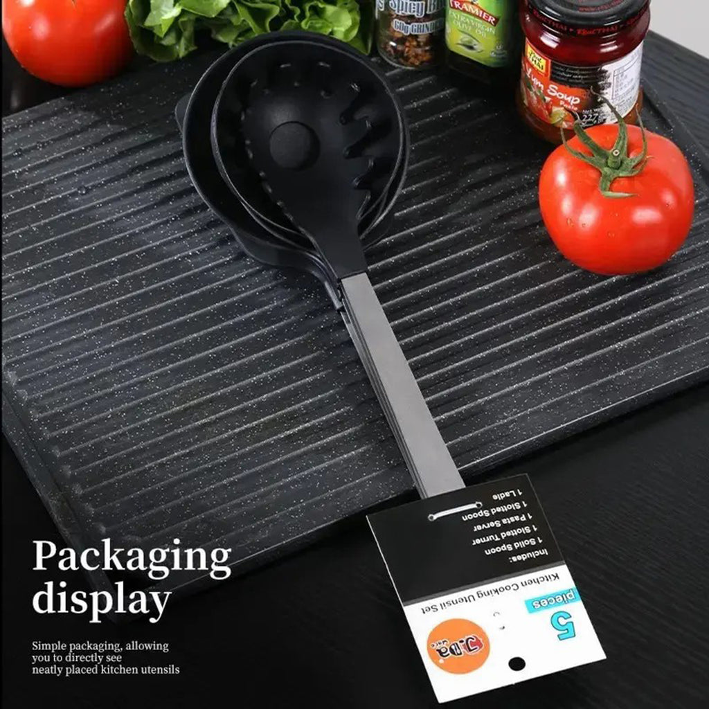 5-Piece Kitchen Utensil Set | Stainless Steel and Nylon, Heat-Resistant view 5 for kitchen organization and cabinet storage