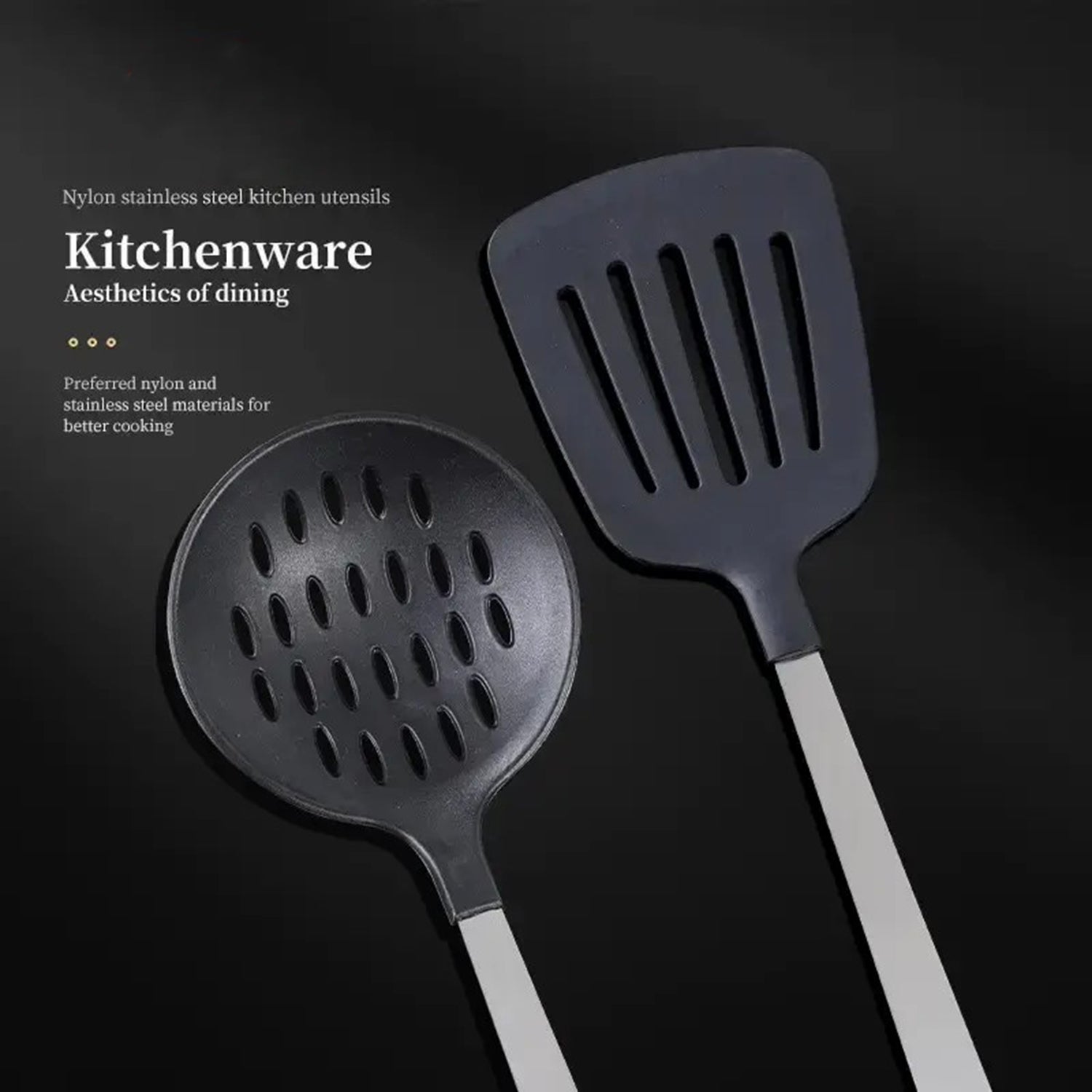 5-Piece Kitchen Utensil Set | Stainless Steel and Nylon, Heat-Resistant view 9 for kitchen organization and cabinet storage