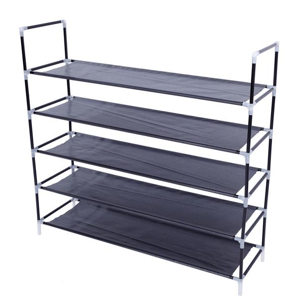 5-Tier Non-Woven Fabric Shoe Rack with Handle view 4 for entryway organization and shoe storage