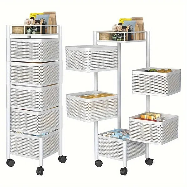 5-Tier Rotating Kitchen Storage Shelf for kitchen organization and cabinet storage