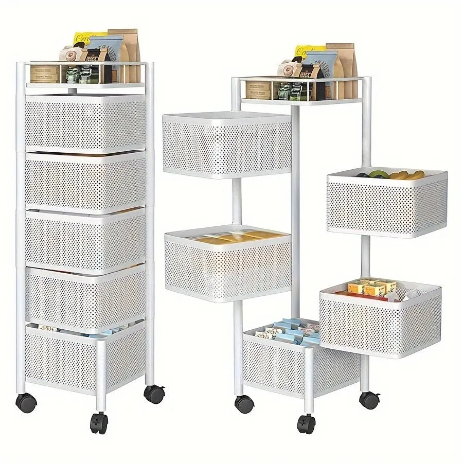 5-Tier Rotating Kitchen Storage Shelf view 5 for kitchen organization and cabinet storage