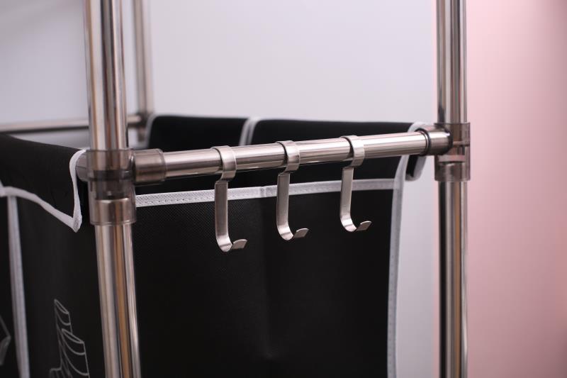 3-Tier Laundry Hamper Sorter | 4 Removable Bags, Wheels and Hooks for laundry room organization and clothes storage - SROYAS