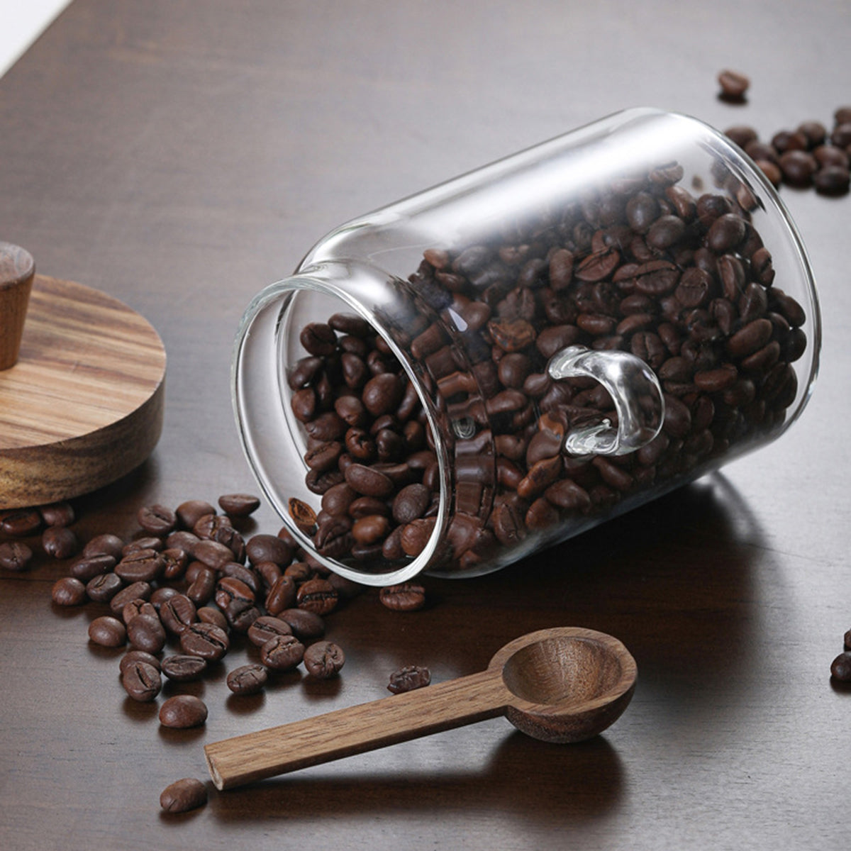 Glass Storage Jars with Spoons – Set of 3 | Airtight Borosilicate Jars for Coffee, Tea, Candy & Spices-SROYAS 