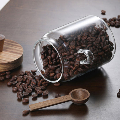Glass Storage Jars with Spoons – Set of 3 | Airtight Borosilicate Jars for Coffee, Tea, Candy & Spices-SROYAS 
