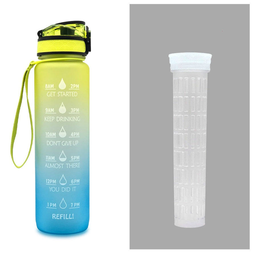 Motivational Water Bottle 1L with Time Marker - BPA Free
