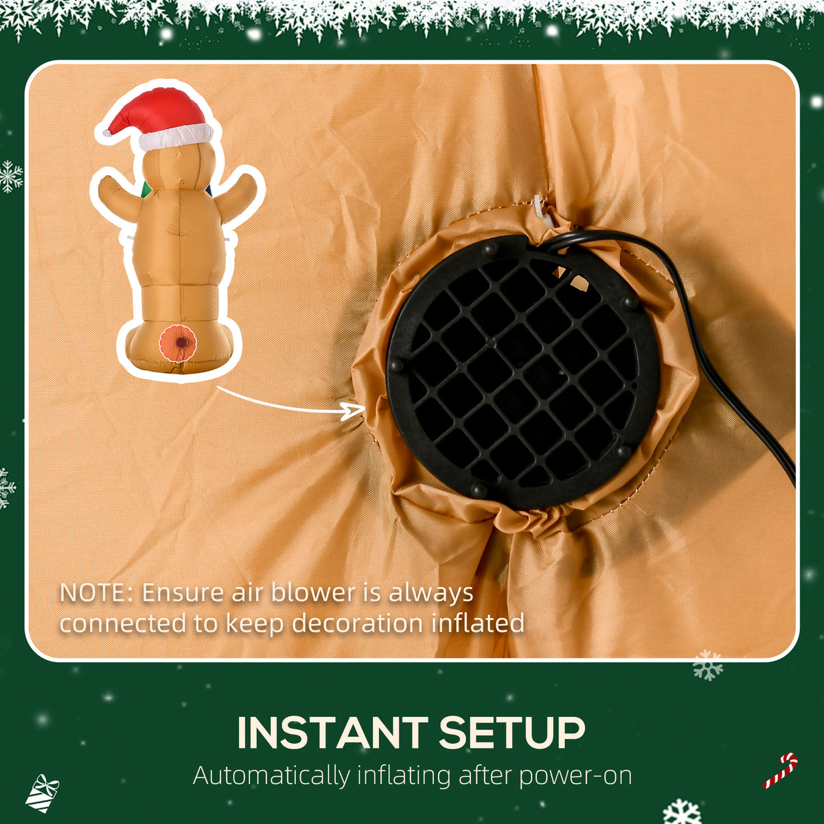 Rear blower and continuous-power setup instruction