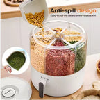 6-in-1 Rotating Grain Storage Dispenser - 360° Organizer view 2 for pantry food storage and kitchen organization