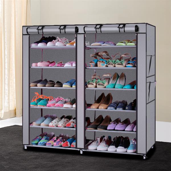6-Tier Double Row Shoe Rack 12 Slots for entryway organization and shoe storage