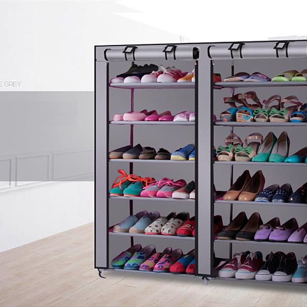 6-Tier Double Row Shoe Rack 12 Slots view 6 for entryway organization and shoe storage