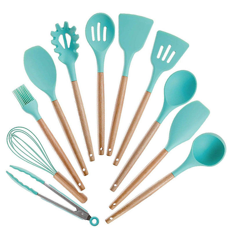 Silicone Kitchenware with Wooden Handle - Heat Resistant-Home Essentials Products-SROYAS 