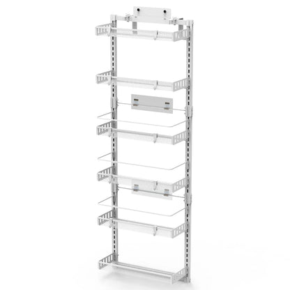 6-Tier Over-Door Pantry Organizer, 110 lb Carbon Steel-SROYAS -Color:White