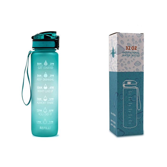 Motivational Water Bottle 1L with Time Marker - BPA Free