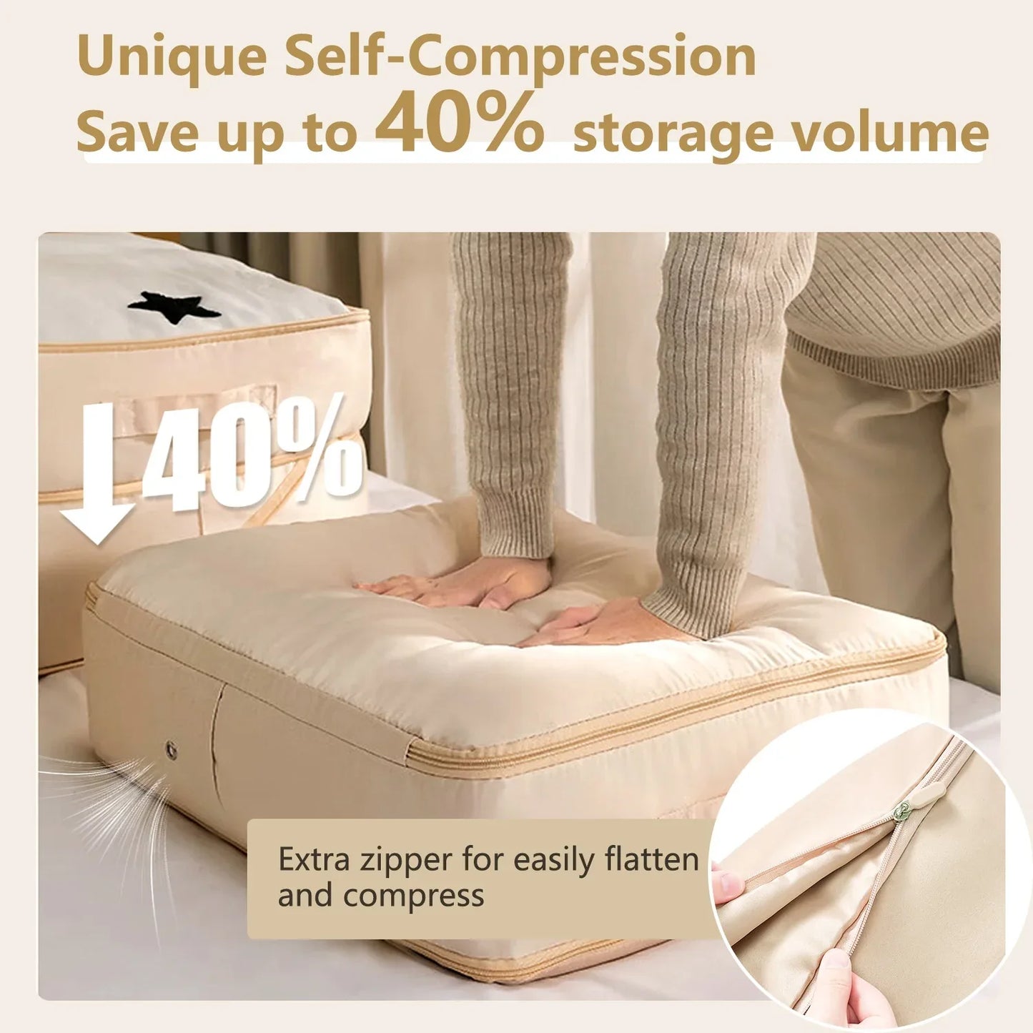 Self-Compression Bedding Storage Bag – No Vacuum Needed-SROYAS 