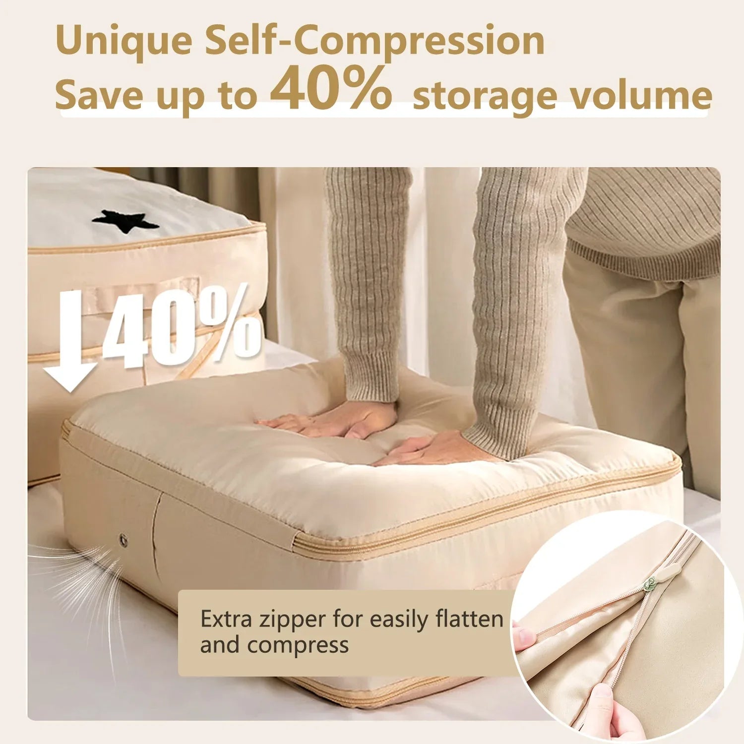 Self-Compression Bedding Storage Bag – No Vacuum Needed-SROYAS 