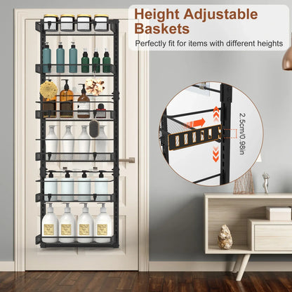 6-Tier Over-Door Pantry Organizer, 110 lb Carbon Steel-SROYAS 