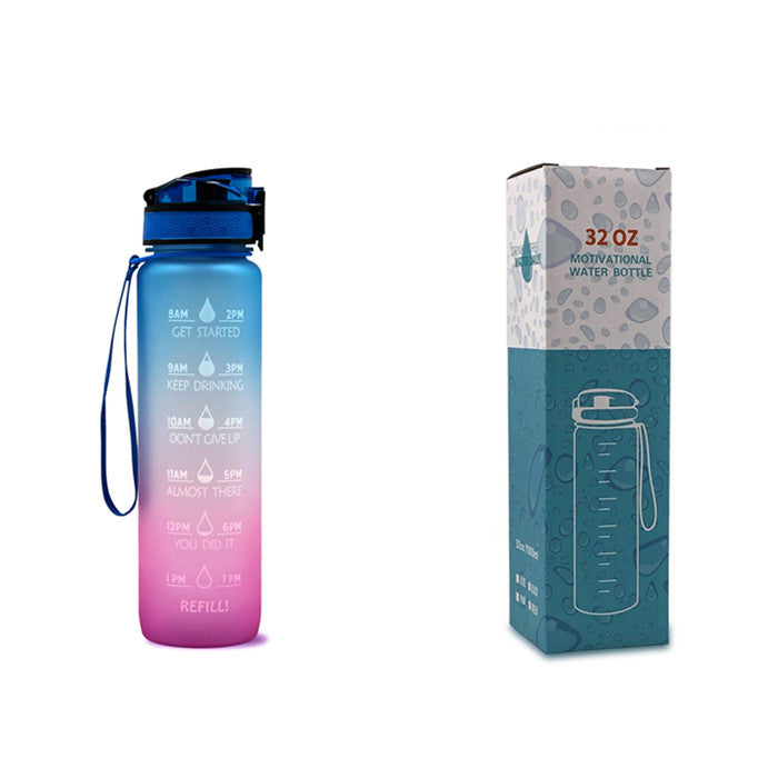 Motivational Water Bottle 1L with Time Marker - BPA Free