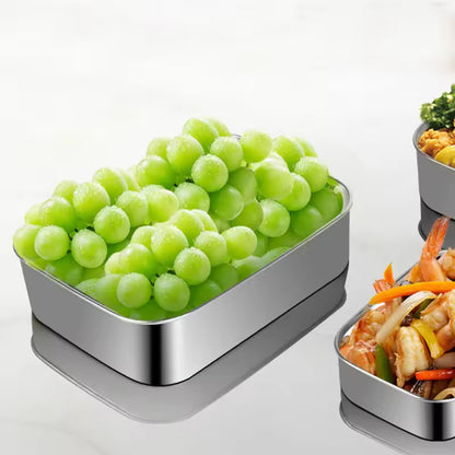 Stainless Steel Food Storage Containers – Square Meal Prep & Freezer Organizer Set-SROYAS 