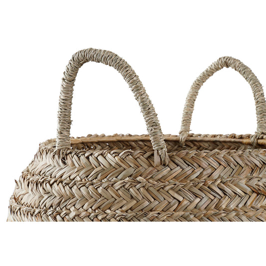 Decorative basket DKD Home Decor Natural Seagrass