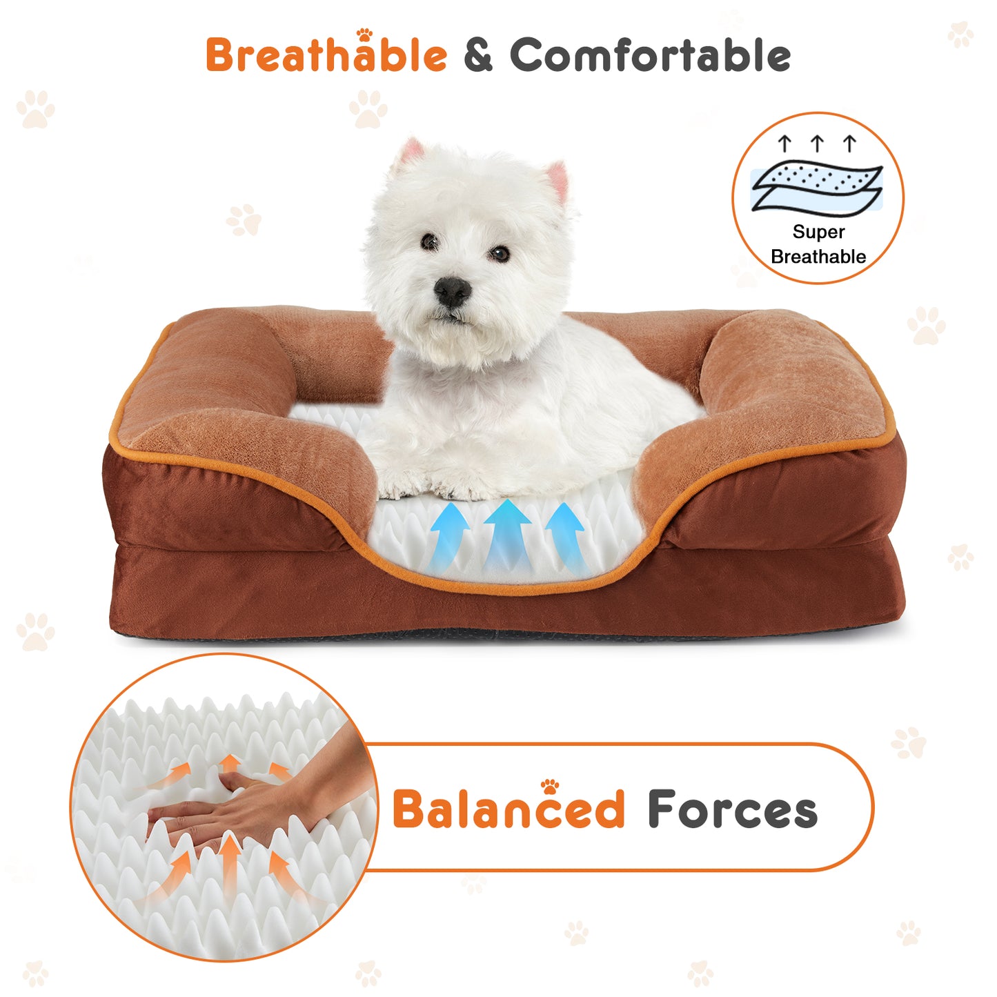 Memory Foam Pet Bed for Small Dogs & Cats | Washable Cover