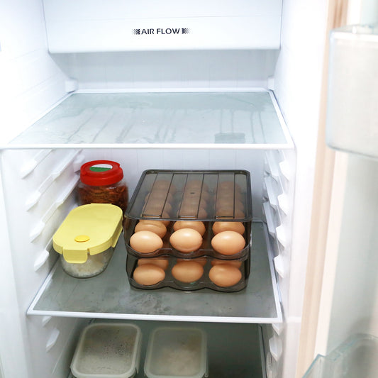 Double-Layer Egg Holder with Auto-Roll & Lid – Stores 36 Eggs-SROYAS 