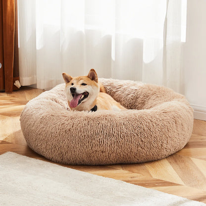 24" Faux Fur Pet Bed – Non-Slip, Washable for Cats & Dogs