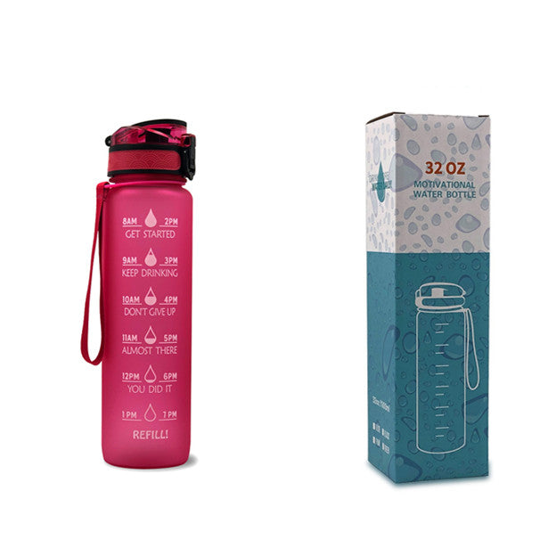 Motivational Water Bottle 1L with Time Marker - BPA Free