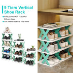 9-Tier Stackable Shoe Rack | Vertical Space-Saving Shoe Organizer view 5 for pantry food storage and kitchen organization