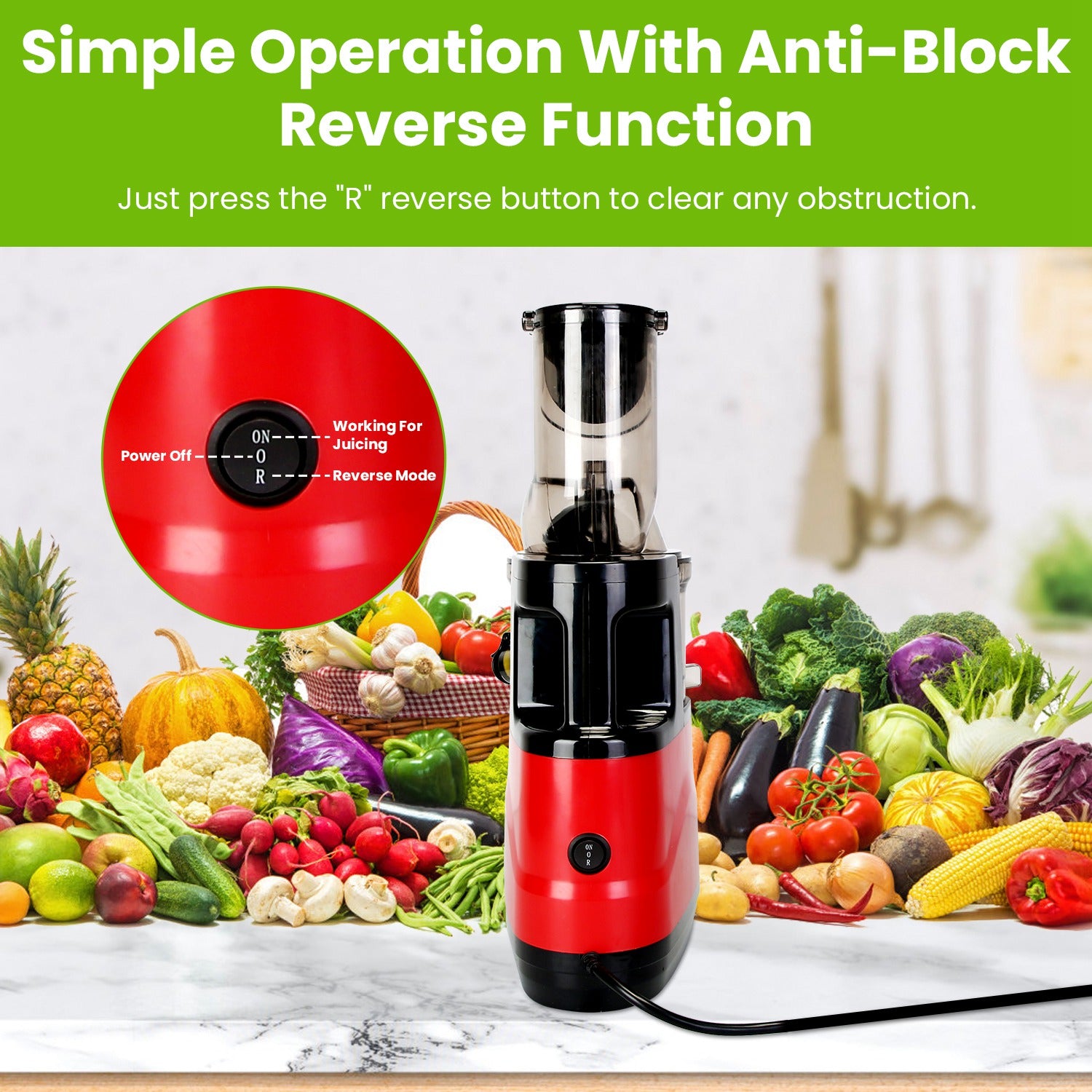 300W Cold Press Juicer – Up to 95% Yield, Easy Clean-SROYAS 