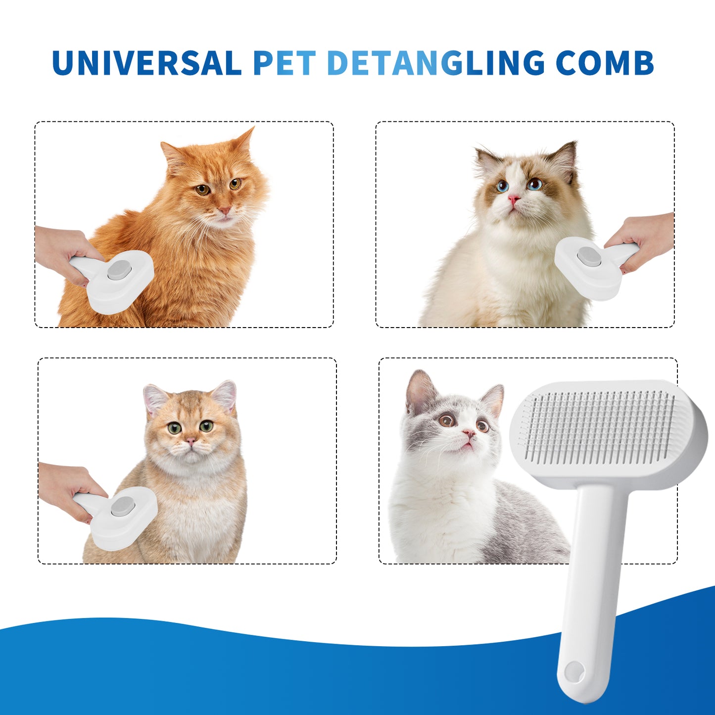 Self-Cleaning Pet Brush for Easy Grooming & Deshedding