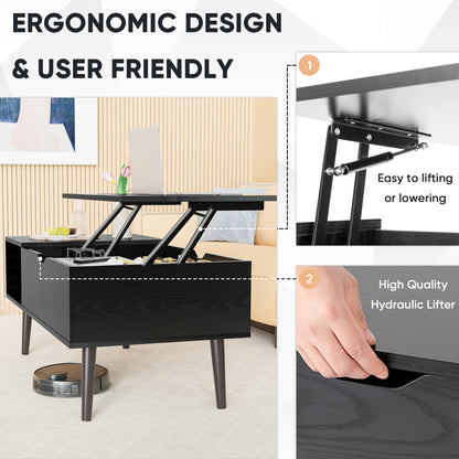 Lift Top Coffee Table with Hidden Storage – Modern Living Room Table-SROYAS 