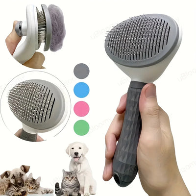 One-Click Pet Hair Removal Comb – Float Slicker Brush for Dogs & Cats
