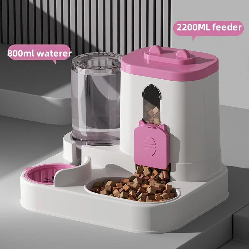 Automatic Cat & Dog Feeder – Integrated Food & Water Bowl for Easy Feeding