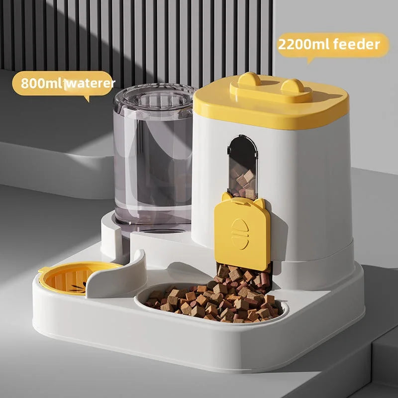 Automatic Cat & Dog Feeder – Integrated Food & Water Bowl for Easy Feeding