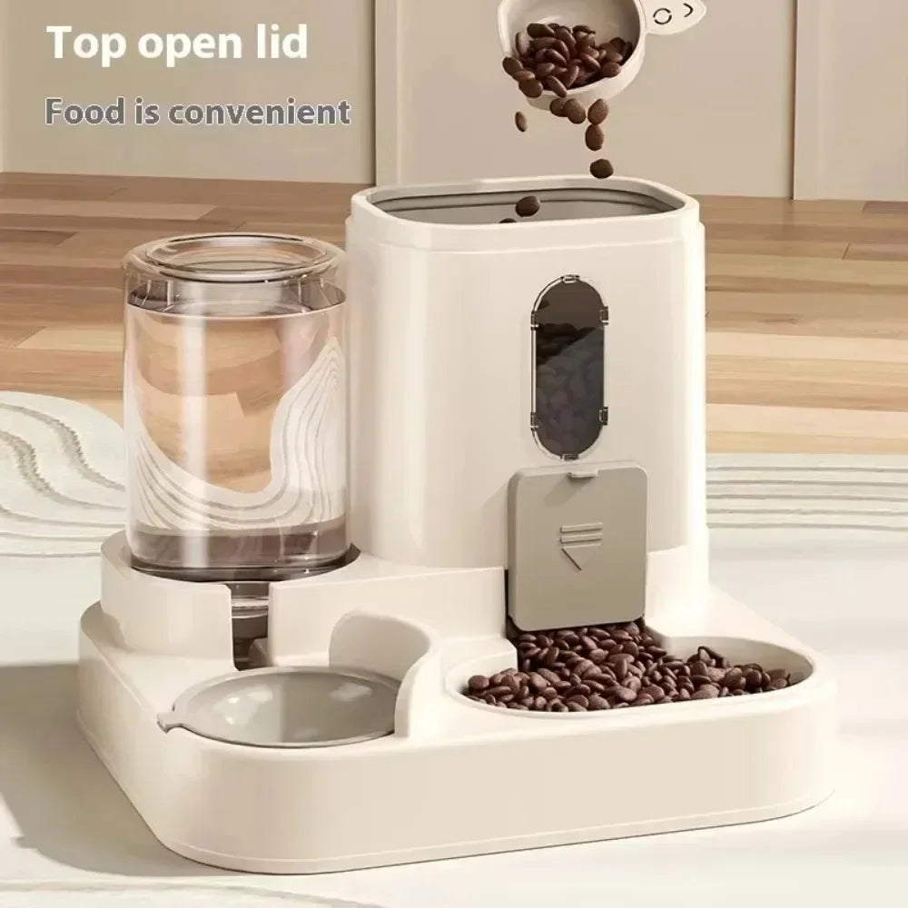 Automatic Cat & Dog Feeder – Integrated Food & Water Bowl for Easy Feeding