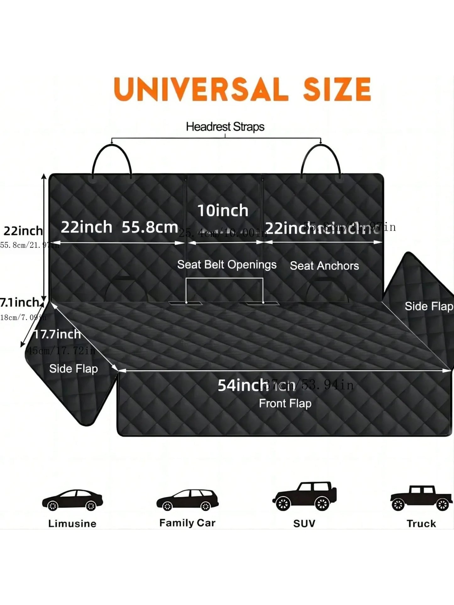 Waterproof Dog Car Seat Cover for Dogs – Pet Travel Carrier Mattress with Middle Seat Armrest