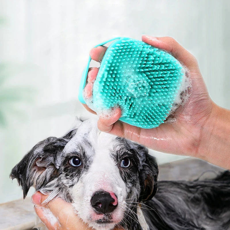 Pet Bathing Brush – Soft Silicone Massager & Grooming Tool for Dogs & Cats