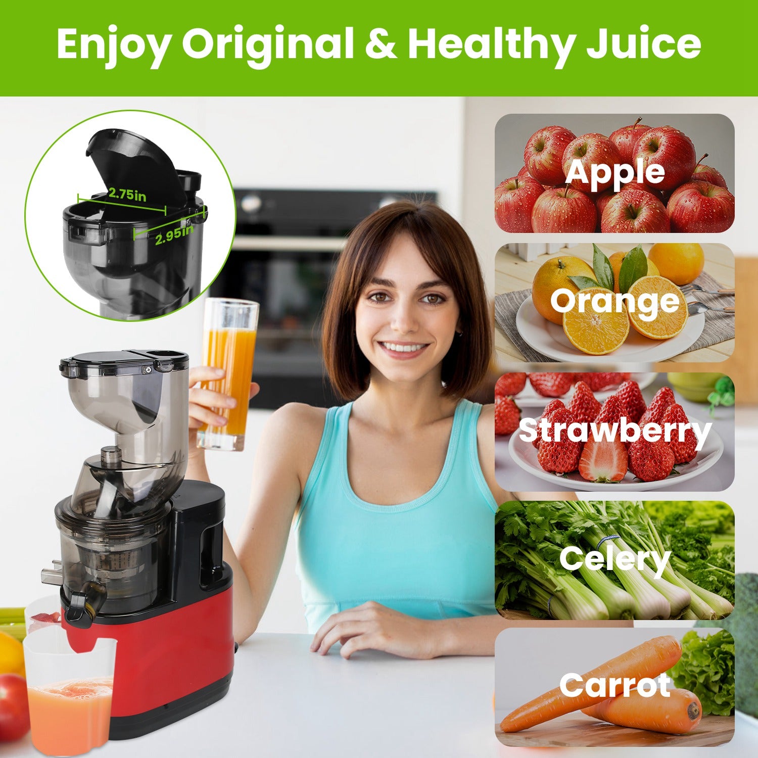 300W Cold Press Juicer – Up to 95% Yield, Easy Clean-SROYAS 