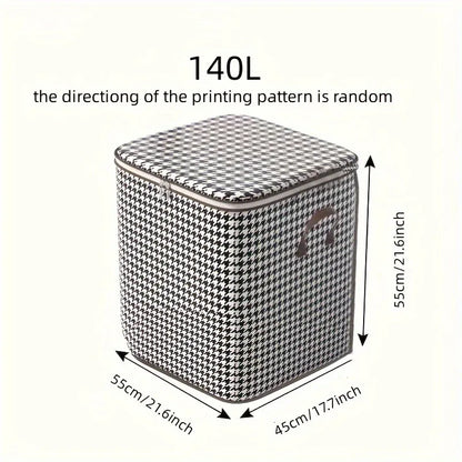 3-Piece Foldable Storage Bag Set - 100L, 140L and 180L Houndstooth for pantry food storage and kitchen organization - SROYAS