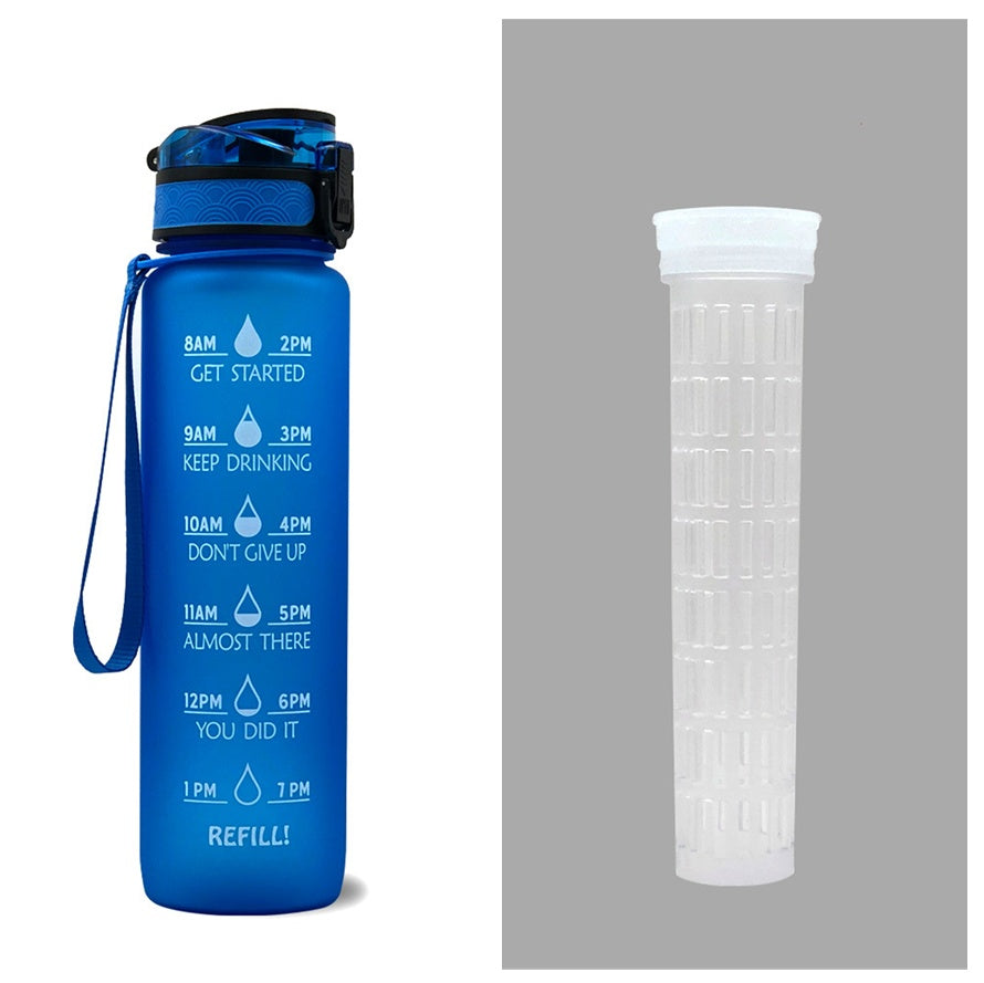 Motivational Water Bottle 1L with Time Marker - BPA Free