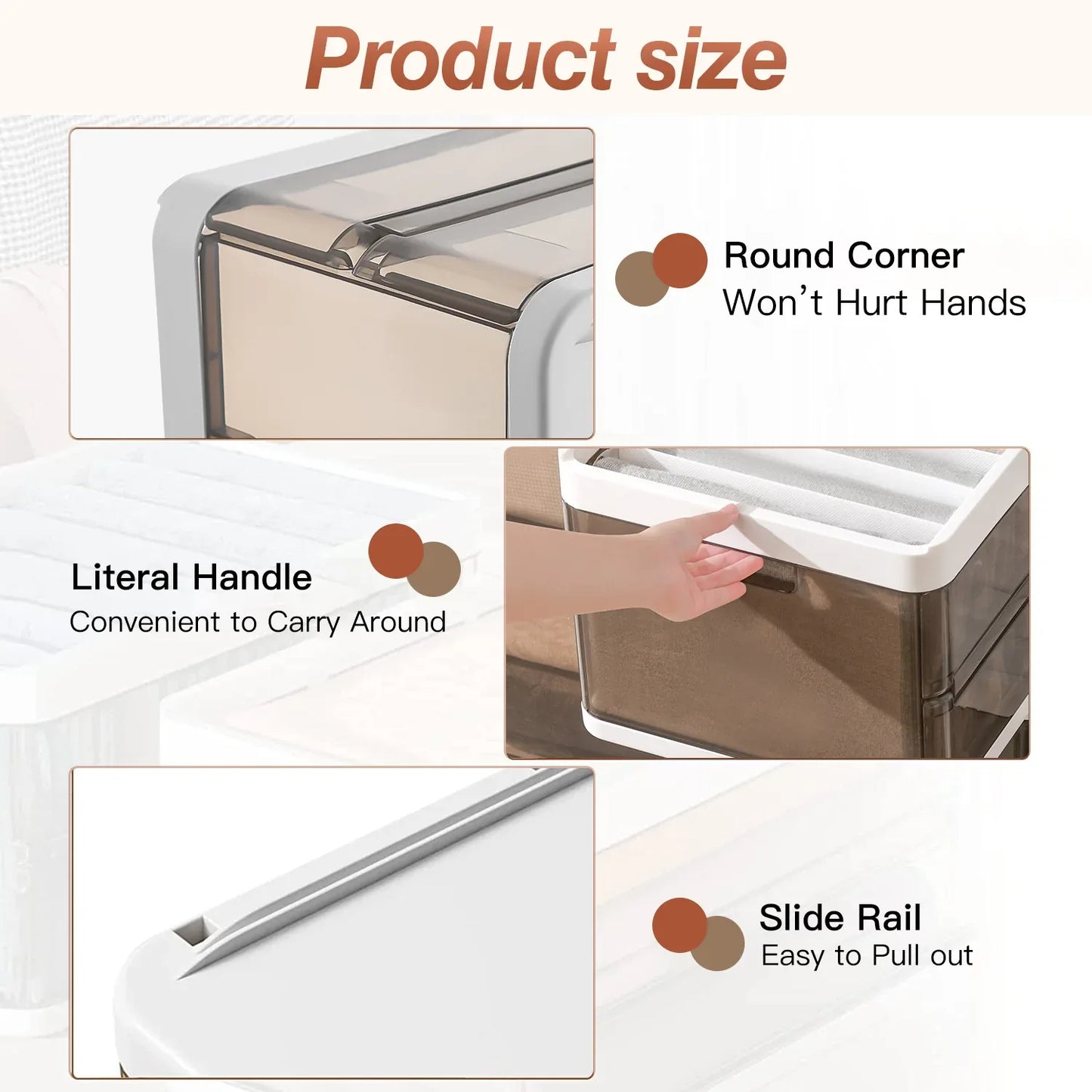 3-Pack Foldable Plastic Storage Bins with Lids for pantry food storage and kitchen organization - SROYAS