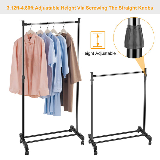 Adjustable-height rail and tightening-knob detail